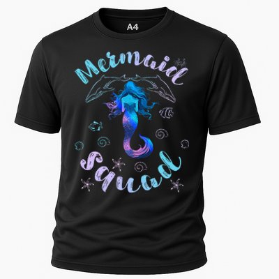 Mermaid Birthday Squad Party Matching Cooling Performance Crew T-Shirt