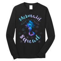 Mermaid Birthday Squad Party Matching Long Sleeve Shirt