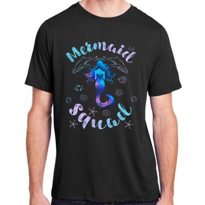 Mermaid Birthday Squad Party Matching Adult ChromaSoft Performance T-Shirt