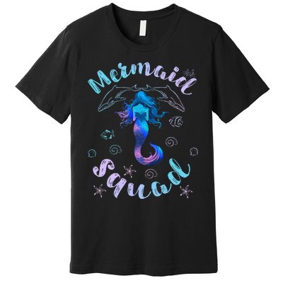 Mermaid Birthday Squad Party Matching Premium T-Shirt