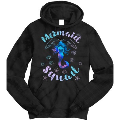 Mermaid Birthday Squad Party Matching Tie Dye Hoodie