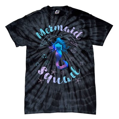 Mermaid Birthday Squad Party Matching Tie-Dye T-Shirt