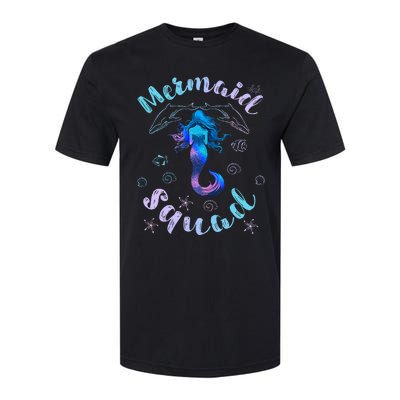 Mermaid Birthday Squad Party Matching Softstyle CVC T-Shirt