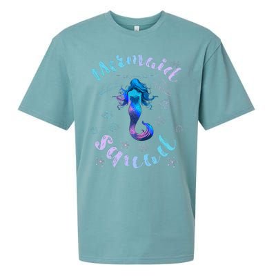 Mermaid Birthday Squad Party Matching Sueded Cloud Jersey T-Shirt