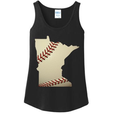 Minnesota Baseball State Map Softball Love Mn Usa Fan Ladies Essential Tank