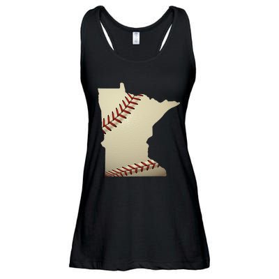 Minnesota Baseball State Map Softball Love Mn Usa Fan Ladies Essential Flowy Tank