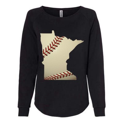 Minnesota Baseball State Map Softball Love Mn Usa Fan Womens California Wash Sweatshirt