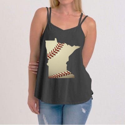 Minnesota Baseball State Map Softball Love Mn Usa Fan Women's Strappy Tank