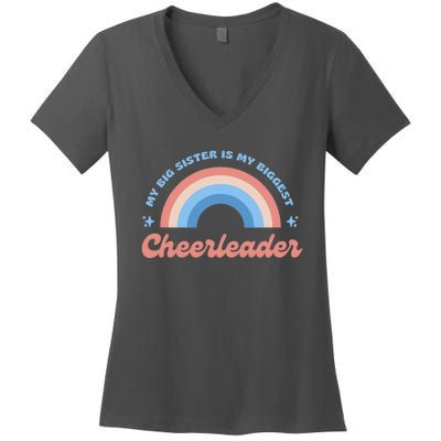 My Big Sister Is My Biggest Cheerleader Women's V-Neck T-Shirt