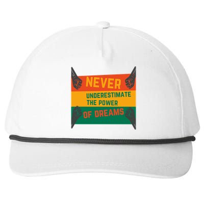 Motivational BHM Slogan Never Underestimate The Power Of Dreams Black History Snapback Five-Panel Rope Hat