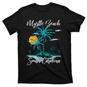 Myrtle Beach South Carolina Beach Summer Surfing Palm Trees T-Shirt