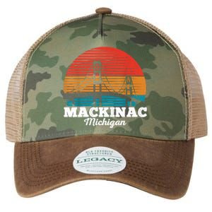 Mackinac Bridge Souvenir Mackinaw Island Retro Michigan Legacy Tie Dye Trucker Hat