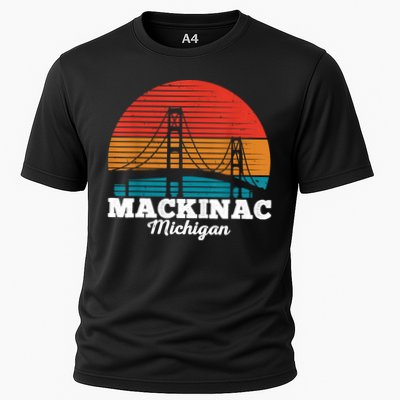 Mackinac Bridge Souvenir Mackinaw Island Retro Michigan Performance Shirt