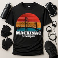 Mackinac Bridge Souvenir Mackinaw Island Retro Michigan Cooling Performance Crew T-Shirt
