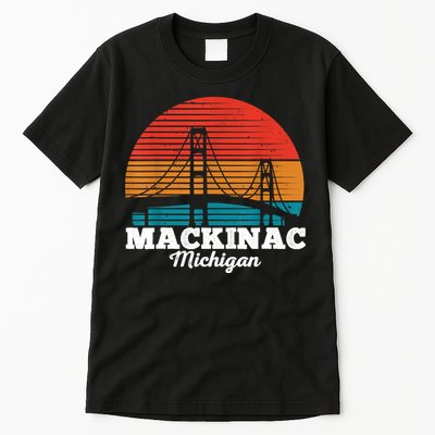 Mackinac Bridge Souvenir Mackinaw Island Retro Michigan Tall T-Shirt