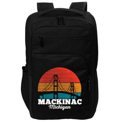 Mackinac Bridge Souvenir Mackinaw Island Retro Michigan Impact Tech Backpack