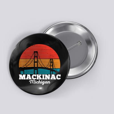 Mackinac Bridge Souvenir Mackinaw Island Retro Michigan Button