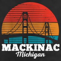 Mackinac Bridge Souvenir Mackinaw Island Retro Michigan Adult Drive Performance Visor