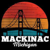 Mackinac Bridge Souvenir Mackinaw Island Retro Michigan 16 in Basic Backpack