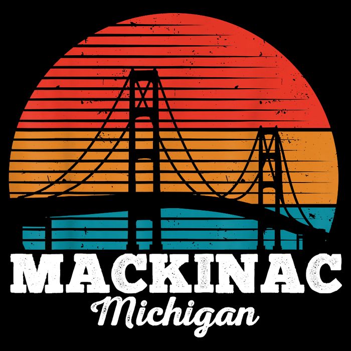 Mackinac Bridge Souvenir Mackinaw Island Retro Michigan 16 in Basic Backpack