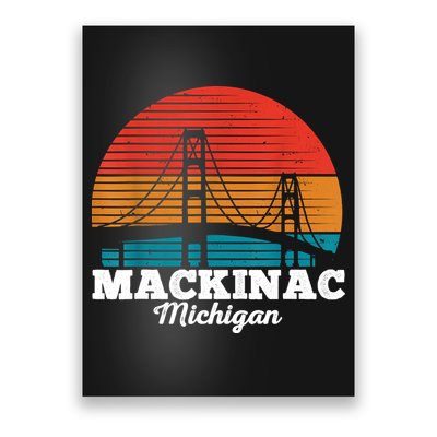 Mackinac Bridge Souvenir Mackinaw Island Retro Michigan Poster
