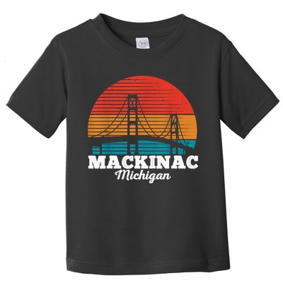 Mackinac Bridge Souvenir Mackinaw Island Retro Michigan Toddler T-Shirt