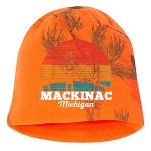 Mackinac Bridge Souvenir Mackinaw Island Retro Michigan Kati - Camo Knit Beanie