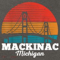 Mackinac Bridge Souvenir Mackinaw Island Retro Michigan Cotton Canvas Backpack