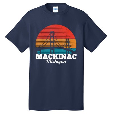 Mackinac Bridge Souvenir Mackinaw Island Retro Michigan Tall T-Shirt