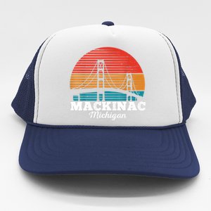 Mackinac Bridge Souvenir Mackinaw Island Retro Michigan Trucker Hat