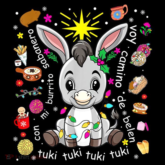 Mi Burrito Sabanero Mexican Christmas Donkey Spanish Xmas Tall T-Shirt