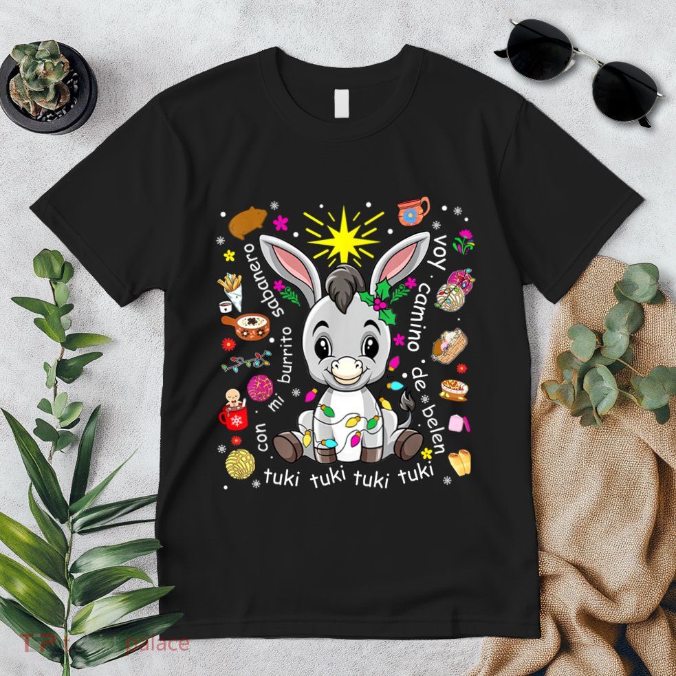 Mi Burrito Sabanero Mexican Christmas Donkey Spanish Xmas Premium T-Shirt