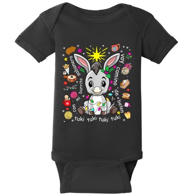 Mi Burrito Sabanero Mexican Christmas Donkey Spanish Xmas Baby Bodysuit