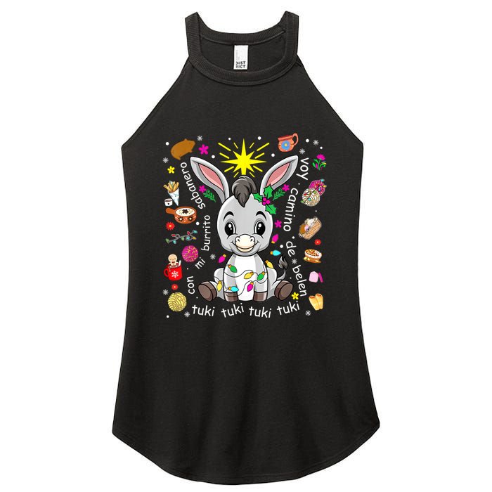 Mi Burrito Sabanero Mexican Christmas Donkey Spanish Xmas Women's Perfect Tri Rocker Tank