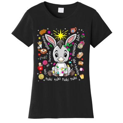 Mi Burrito Sabanero Mexican Christmas Donkey Spanish Xmas Women's T-Shirt