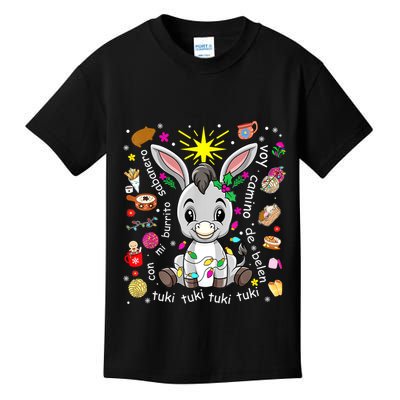 Mi Burrito Sabanero Mexican Christmas Donkey Spanish Xmas Kids T-Shirt