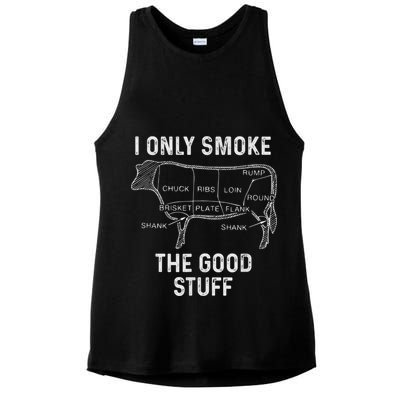 Mens BBQ Smoker For Men I Only Smoke The Good Stuff Ladies PosiCharge Tri-Blend Wicking Tank