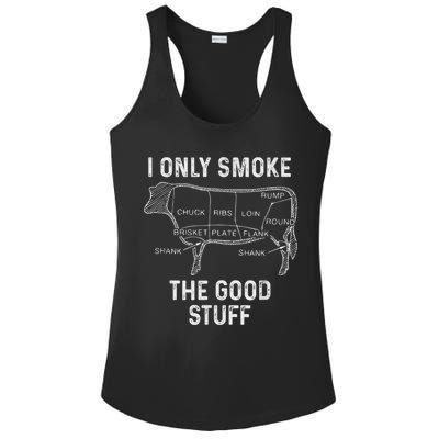 Mens BBQ Smoker For Men I Only Smoke The Good Stuff Ladies PosiCharge Competitor Racerback Tank