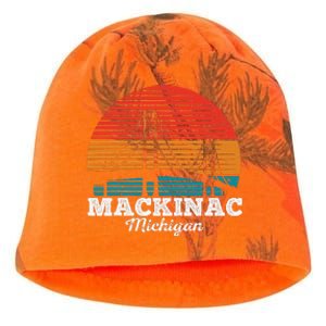 Mackinac Bridge Souvenir Mackinaw Island Retro Michigan Kati - Camo Knit Beanie