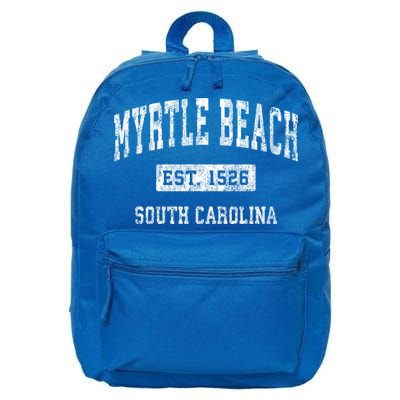 Myrtle Beach South Carolina Sc Vintage Established Sports Gift 16 in Basic Backpack