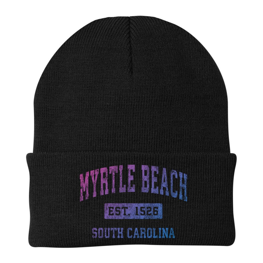 Myrtle Beach South Carolina Sc Vintage Established Sports Gift Beanie