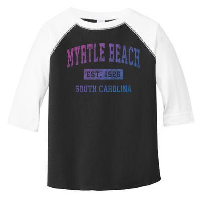 Myrtle Beach South Carolina Sc Vintage Established Sports Gift Toddler Fine Jersey T-Shirt
