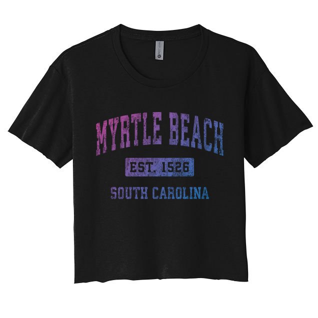 Myrtle Beach South Carolina Sc Vintage Established Sports Gift Crop Top