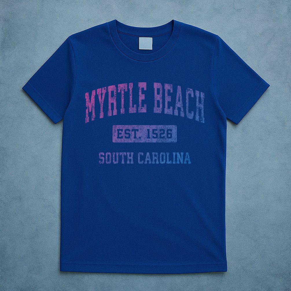 Myrtle Beach South Carolina Sc Vintage Established Sports Gift T-Shirt
