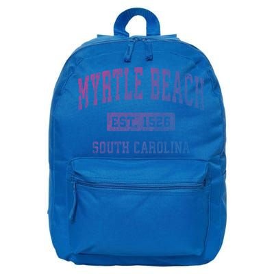 Myrtle Beach South Carolina Sc Vintage Established Sports Gift 16 in Basic Backpack