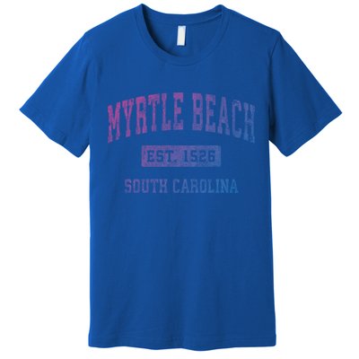 Myrtle Beach South Carolina Sc Vintage Established Sports Gift Premium T-Shirt