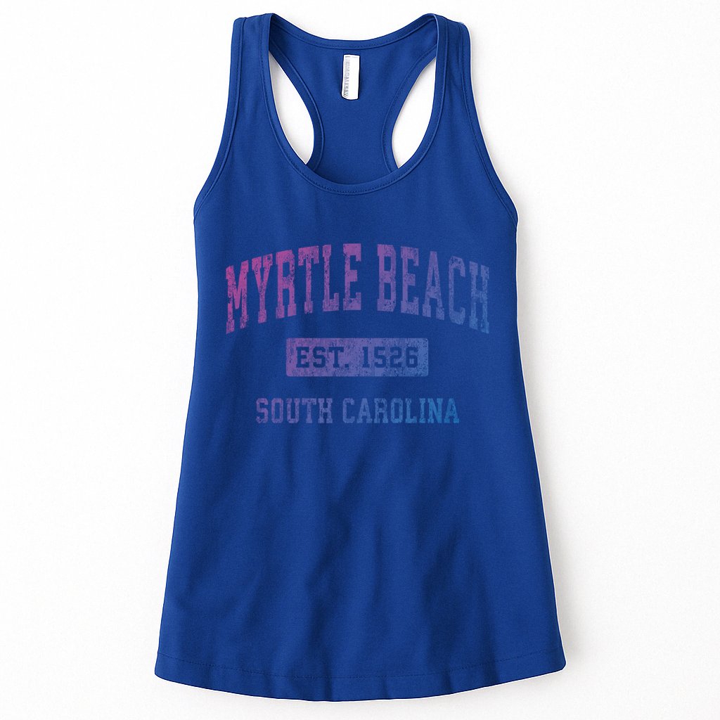 Myrtle Beach South Carolina Sc Vintage Established Sports Gift Womens Tank Top