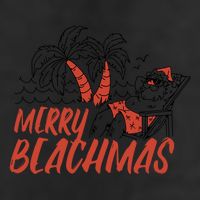 Merry Beachmas Santa Claus Vacation 7 Panel Mesh Trucker Snapback Hat