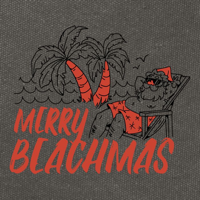 Merry Beachmas Santa Claus Vacation Cotton Canvas Backpack
