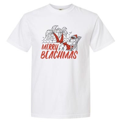 Merry Beachmas Santa Claus Vacation Garment-Dyed Heavyweight T-Shirt